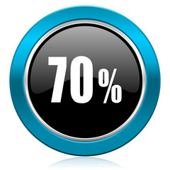 70 percent glossy icon sale sign