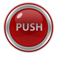 push circular icon on white background