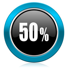 50 percent glossy icon sale sign