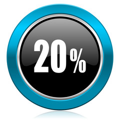 20 percent glossy icon sale sign