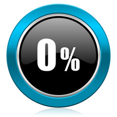 0 percent glossy icon sale sign