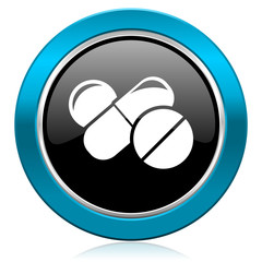 medicine glossy icon drugs symbol pills sign