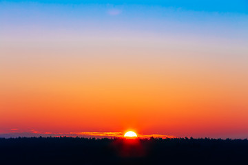Sun Over Horizon, Sunset, Sunrise