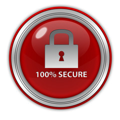 Lock circular icon on white background