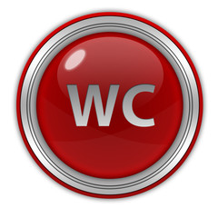 WC circular icon on white background