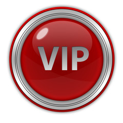 Vip circular icon on white background