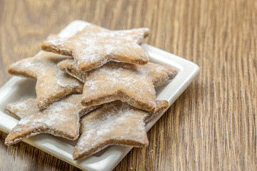 cakes in form of stars laying on white ceramic plate