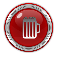 Beer circular icon on white background
