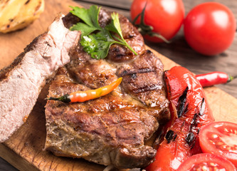 Grilled steak meat