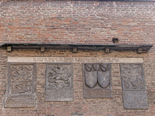 Particular of Piazza del Nettuno Bologna Italy