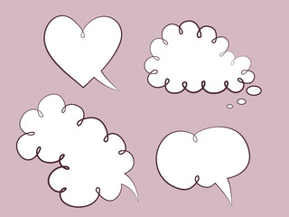 Set of cute speech bubbles
