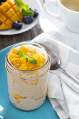 Coconut mango rice pudding