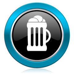 beer glossy icon mug sign