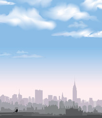 Fototapeta na wymiar New York Skyline. USA landscape Cityscape morning