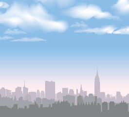 Fototapeta na wymiar New York Skyline. USA landscape. Morning Cityscape. Skyline