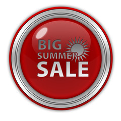 Summer sale circular icon on white background