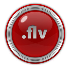 .flv circular icon on white background