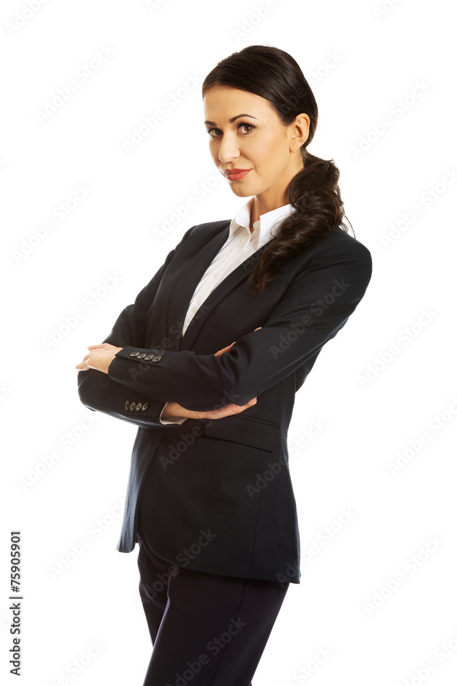 Wall mural businesswoman with folded arms