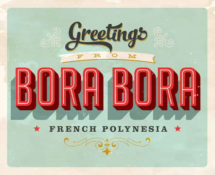 Vintage Touristic Greeting Card - Vector EPS10