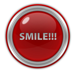 Smile circular icon on white background