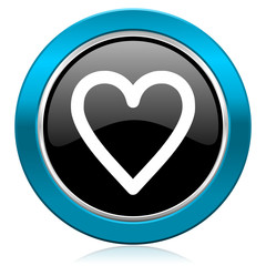 heart glossy icon love sign