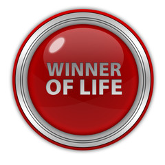 Winner of life circular icon on white background