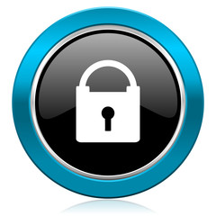 padlock glossy icon secure sign