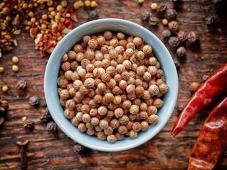bowl of coriander seeds