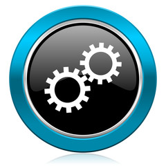 gears glossy icon options sign