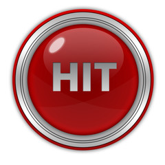 Hit circular icon on white background