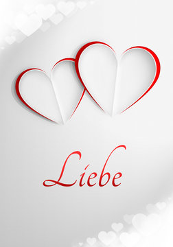 Romantyczna kartka z napisem 'Liebe'