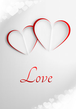 Miłosna kartka walentynkowa z napisem 'Love'