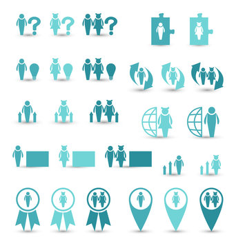 Set business icons, management and human resources
