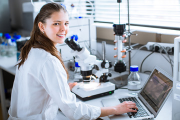 Portrait of a female chemistry student in lab