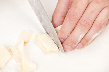 preparation of raw noodles