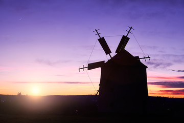 Windmill sunset