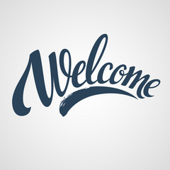 Fototapeta premium Welcome lettering. Vector illustration