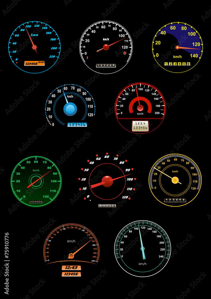 Poster sppeedometers and speed dials