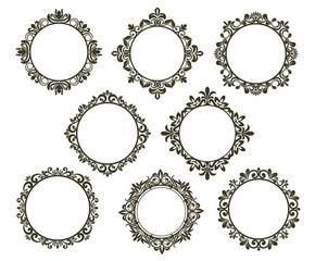 Vintage floral frames set