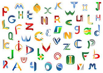 Full alphabet letters set