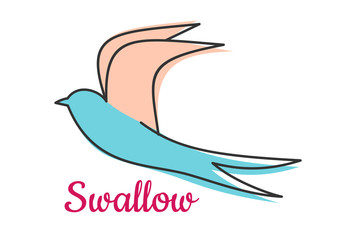 Abstract swallow bird symbol