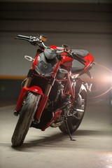 Obraz na płótnie Canvas Motorcycle parking in garage