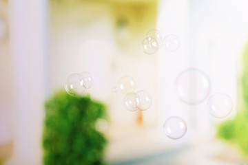 Soap bubbles, abstract background