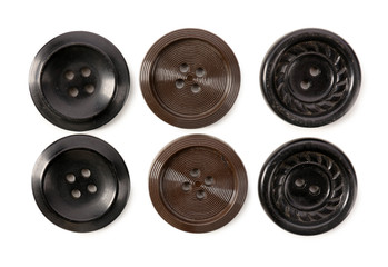 Sewing buttons isolated on white