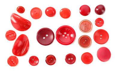 Colorful sewing buttons isolated on white