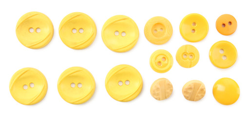 Colorful sewing buttons isolated on white