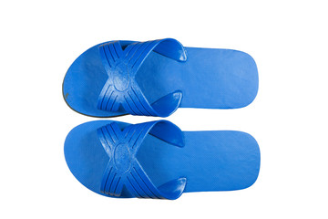 Blue slippers.