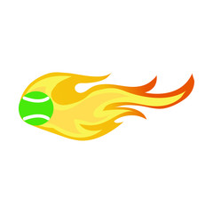 Fototapeta premium tennis ball on fire