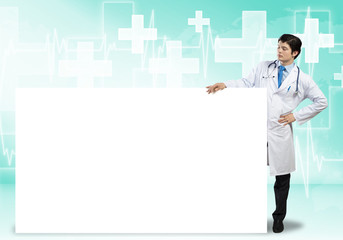 Fototapeta premium Doctor with banner
