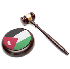 Judge gavel and soundboard with national flag on it - Jordan